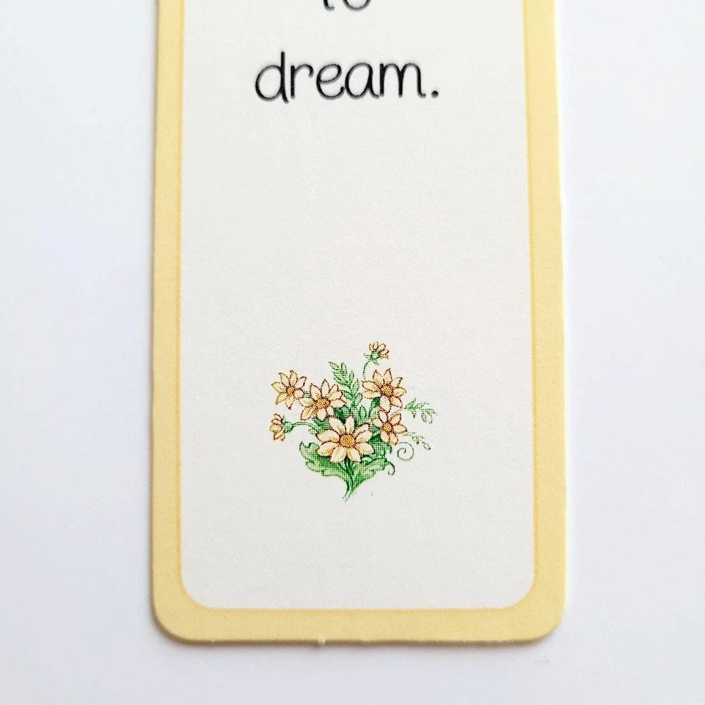 Vintage Tabby Cat paperboard Bookmark butterfly flowers Take Time Dream 80s/90s